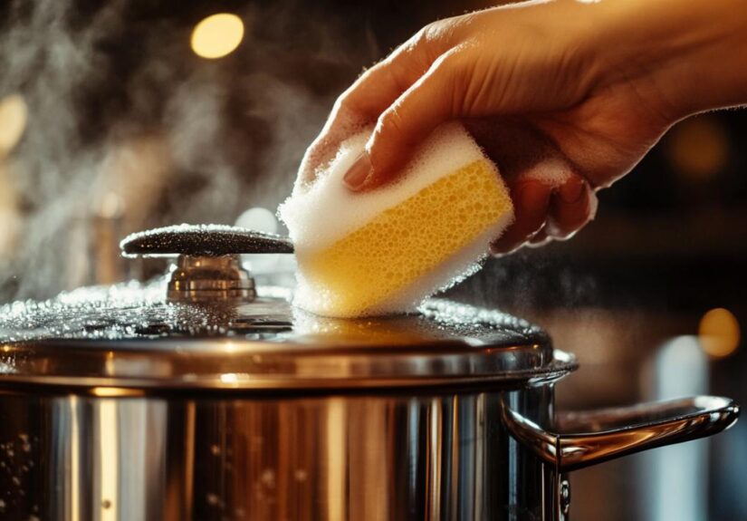 ¡Cómo limpiar una olla a presión quemada en 3 pasos! con bicarbonato y vinagre