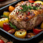 Paupiette de ternera al horno: Una rodaja fina de ternera con champiñones y salsa de vino blanco