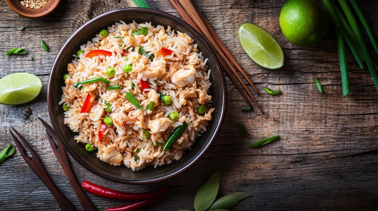 Cómo preparar la receta de arroz frito tailandés con cangrejo: sabores exóticos y método auténtico tradicional