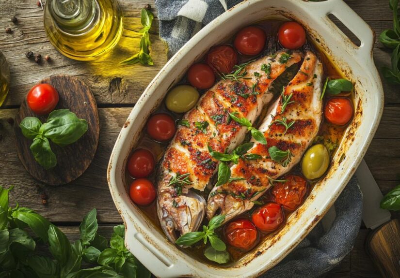 Guía paso a paso de la receta de filetes de salmonete al horno a la italiana: sabores mediterráneos saludables